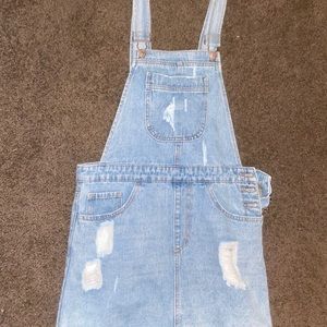 Denim overall dress